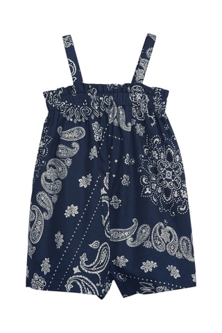 Barboteuse en lin - Bleu marine