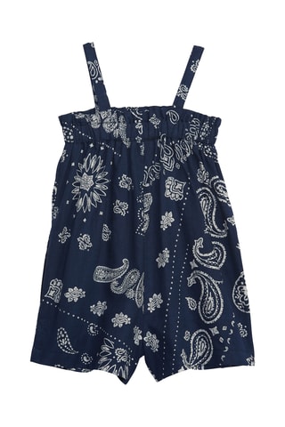 Barboteuse en lin - Bleu marine