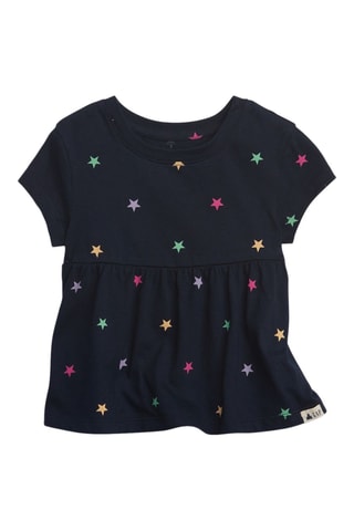 T-shirt en coton biologique - Bleu nuit