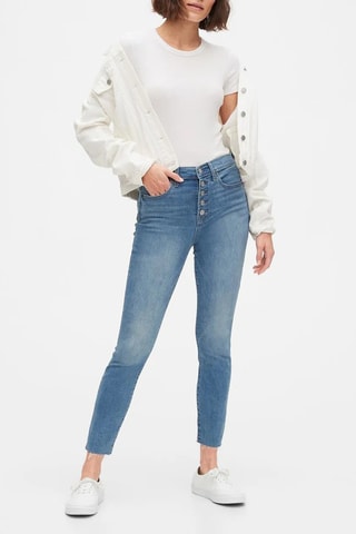 Jeans Skinny Hoge Taille - Indigoblauw