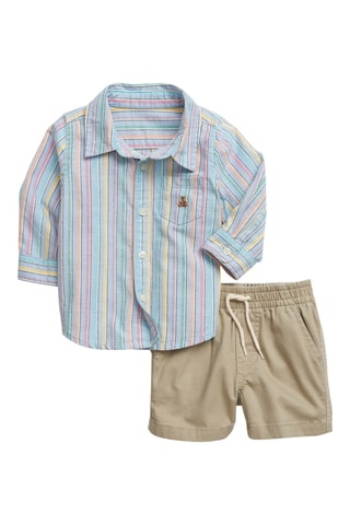 Overhemd en Short - Hemelsblauw en Beige