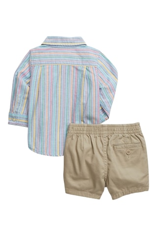 Overhemd en Short - Hemelsblauw en Beige