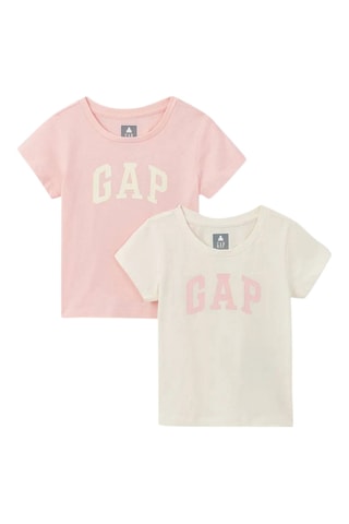 2 T-shirts - Roze en Beige