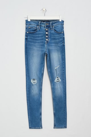 Jeans Skinny Hoge Taille - Indigoblauw