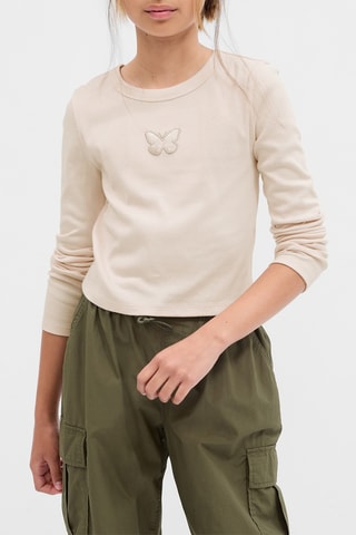 T-shirt en coton biologique - Beige clair