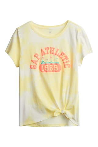 Geknoopte T-shirt Tie and Dye - Geel
