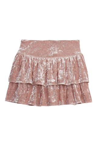 Velours Rok met Ruches - Oudroze