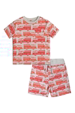 Short en coton biologique - Gris clair chiné