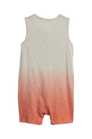Jumpsuit Dip and Dye Effect - Gemêleerd Grijs en Koraalrood