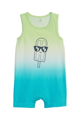 Jumpsuit Dip and Dye Effect - Limoengroen en Turquoise