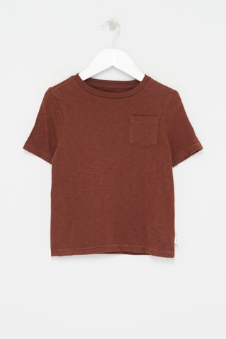 T-shirt en coton biologique Marron chiné