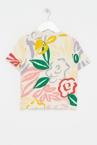 T-shirt en coton biologique - Beige chiné et moutarde