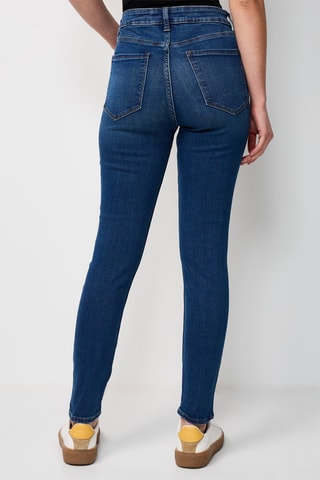 Jean slim taille haute - Bleu