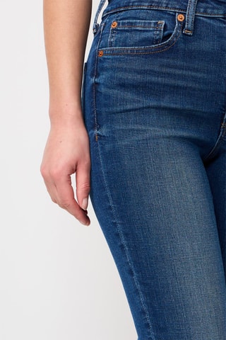 Jean slim taille haute - Bleu