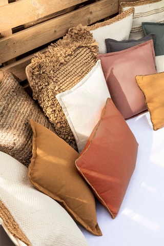 Coussin en coton recyclé - Terracotta - 30 x 50 cm