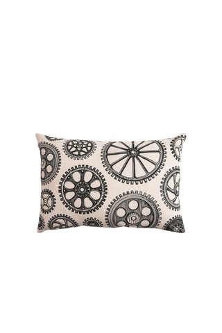 Coussin Gear - Blanc et noir - 40 x 60 cm