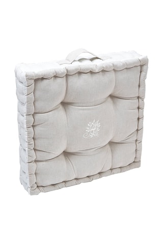 Coussin de sol - Gris et écru - 45 x 45 x 10 cm