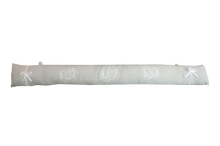 Boudin de porte Eloise - Gris et écru - 90 x 12 cm