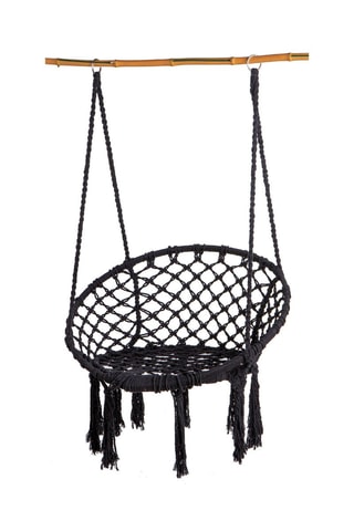 Chaise suspendue macramé - Noir