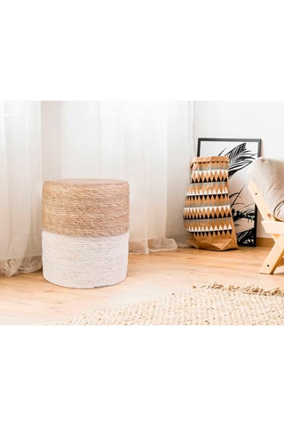 Pouf Blue Lagoon - Beige et écru