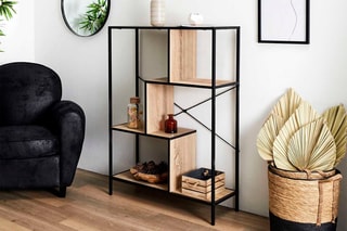 Meuble de rangement - Noir et imitation bois
