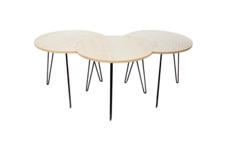 3 tables d'appoint modulables  - Blanc
