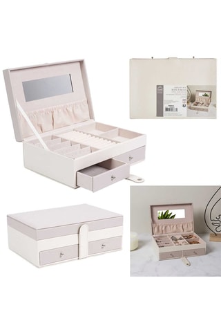 Boîte à bijoux Lena - Blanc et rose