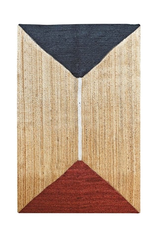 Tapis - Naturel et bleu foncé