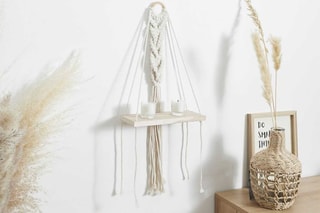 Etagère Boho - Beige et naturel - 25 x 62,5 x 10 cm