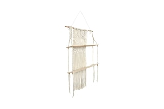 Etagère double déco - 50 x 85 x 13 cm - Beige et marron