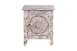 Table de chevet 1 porte Gaia - Blanc