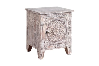 Table de chevet 1 porte Gaia - Blanc