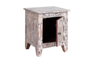 Table de chevet 1 porte Gaia - Blanc