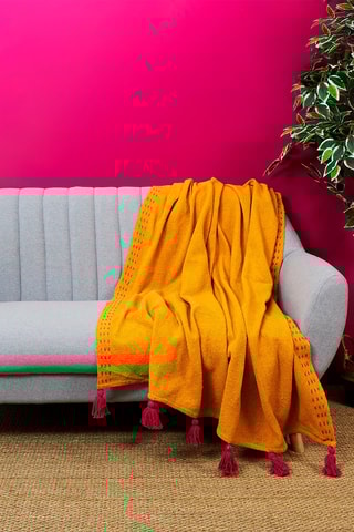 Jeté de canapé - Jaune - 130 x 170 cm