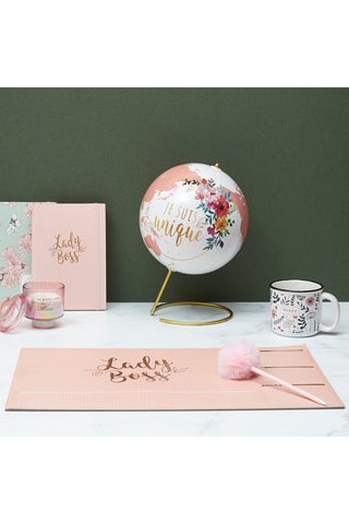 Globe terrestre - Blanc et rose