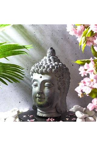 Tête de Bouddha - 
42 cm - Gris
