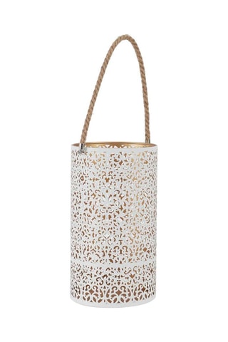 2 lanternes - 
39 et 42 cm - Blanc et doré