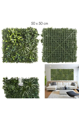Plante artificielle murale - 50 x 6 x 50 cm - Vert
