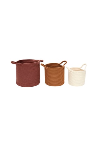 3 paniers - Terracotta, ocre et ivoire