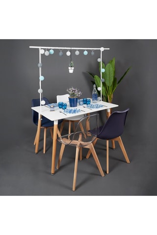 Barre de décoration de table ajustable - Blanc - 139 à 250 cm