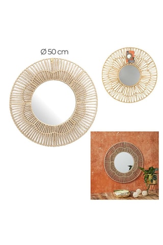 Miroir rond - 50 cm - Naturel