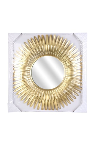 Miroir plumes - 53,5 cm - Doré
