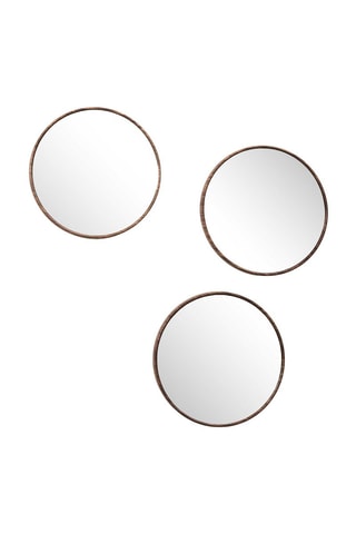 3 miroirs Toronto - 26,3 x 26,3 x 1, 3 cm - Marron