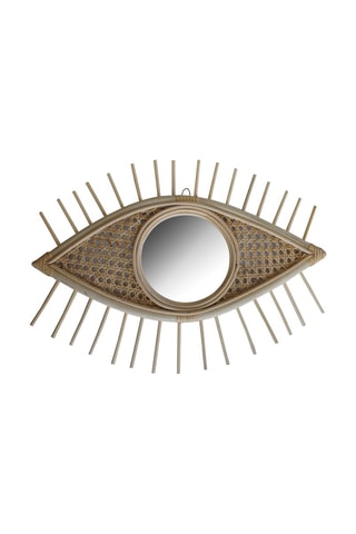 Miroir en rotin Oeil - 49 x 35 cm - Naturel