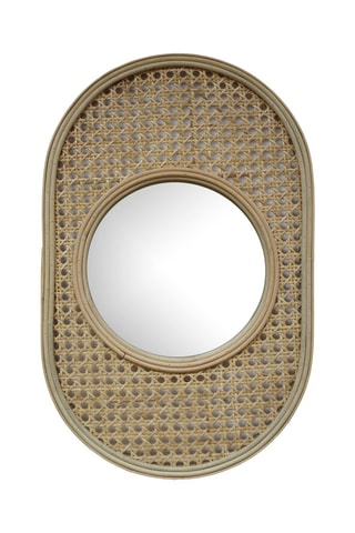 Miroir en rotin Canne - 30 x 46 cm - Naturel