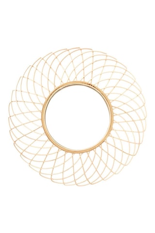 Miroir rond en rotin - 90 cm - Naturel