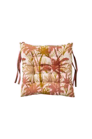 Galette de chaise Palma - Beige et rose - 40 x 40 x 8 cm