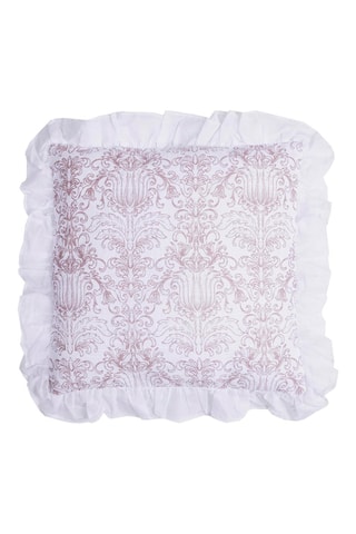 Coussin Garance - Blanc et rose - 40 x 40 cm