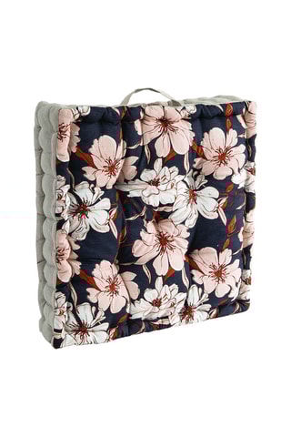 Coussin de sol Emmy - Gris et rose - 45 x 45 x 10 cm
