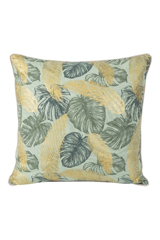 Coussin Jumandji - Chambray et doré - 50 x 50 cm